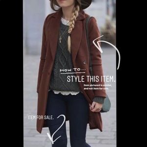 J.crew brown ruffle collar wool coat